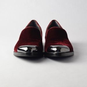 Rachel Roy Burgundy/Dark Red Velvet Loafer